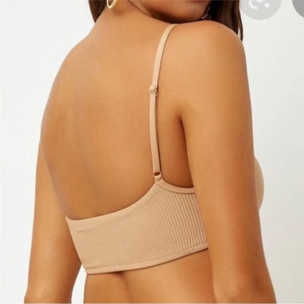 Frankies Bikinis Boots Bikini Top in Sand SZ XS NWT